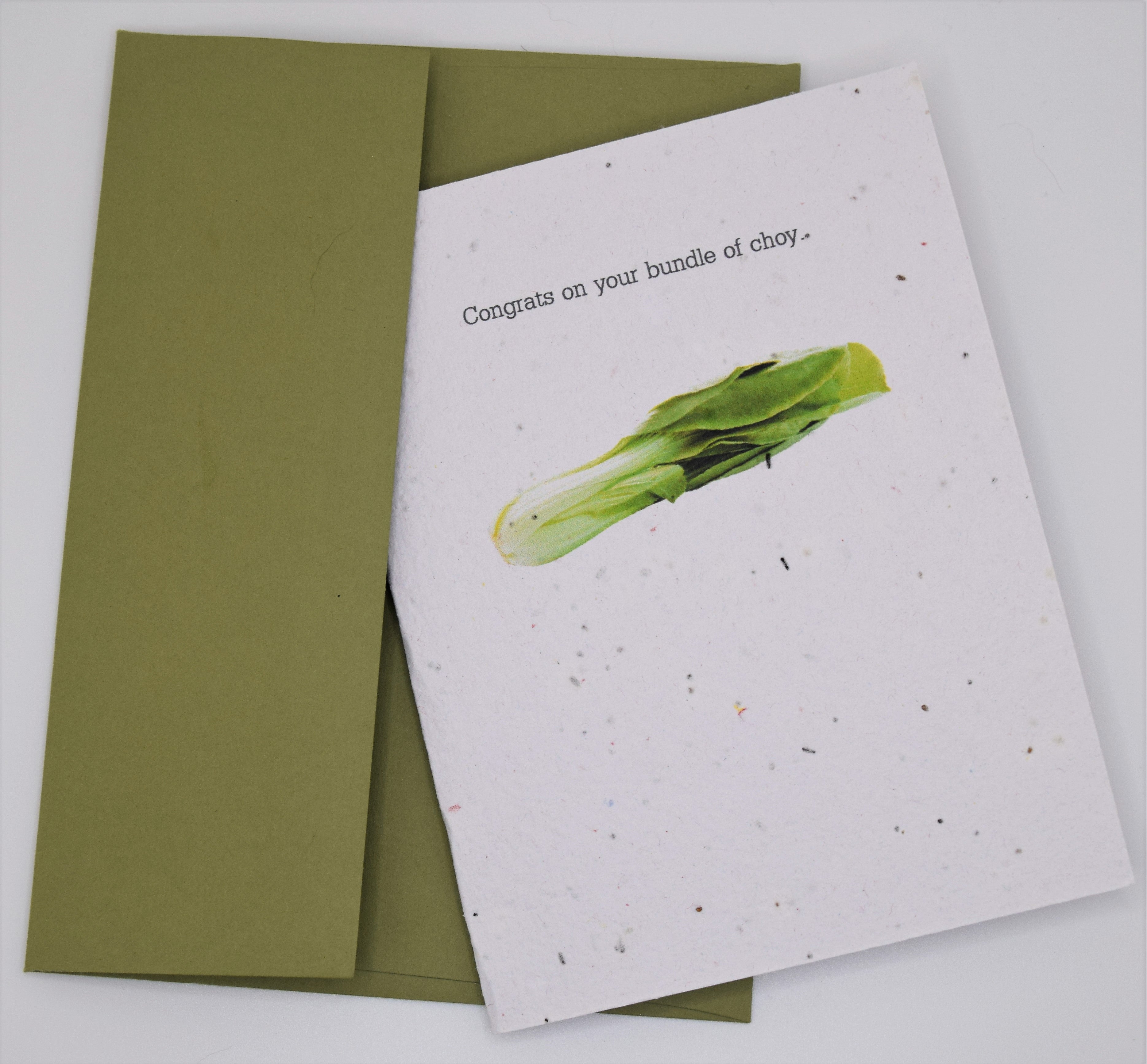 Congrats on your Little Bundle of Choy - New Baby Seed Paper Card