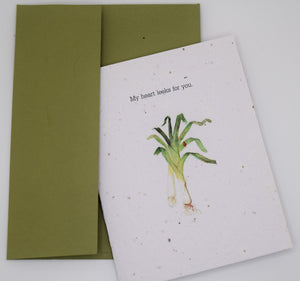 My Heart Leeks for You - Love Seed Paper Card