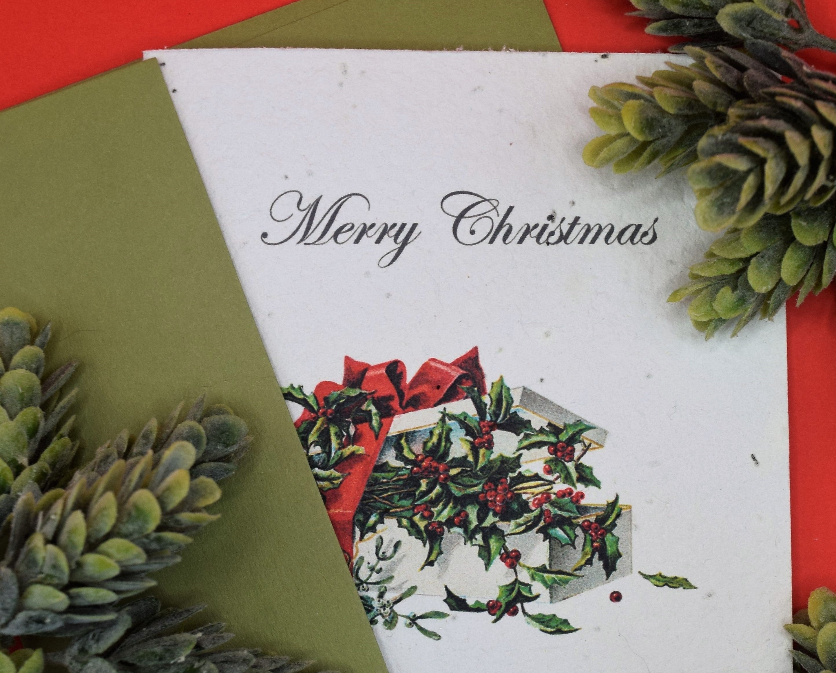 Merry Christmas - Pack of 5 or 10 Seed Paper Card Set